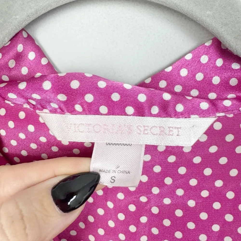 VICTORIA’S SECRET | SET Pink Polka Dot Pajama Top & Pants Women’s Size Small